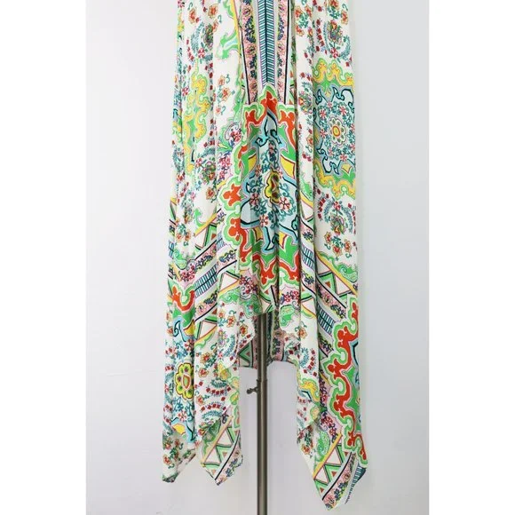 Anthropologie Ella Halter Maxi Dress Tunic Sleeveless Handkerchief Hem XS Small - Picture 7 of 9